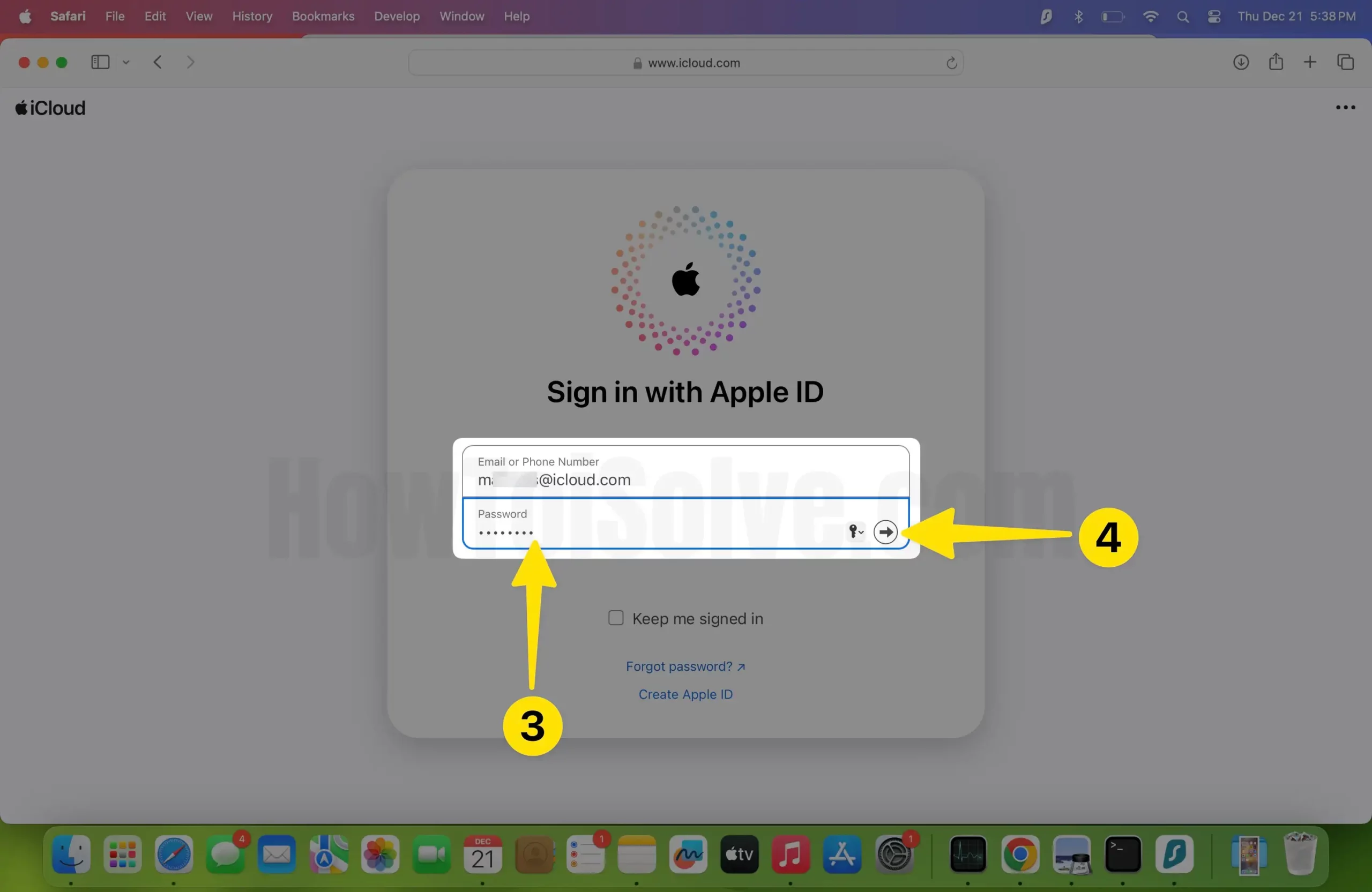 Enter password next on mac