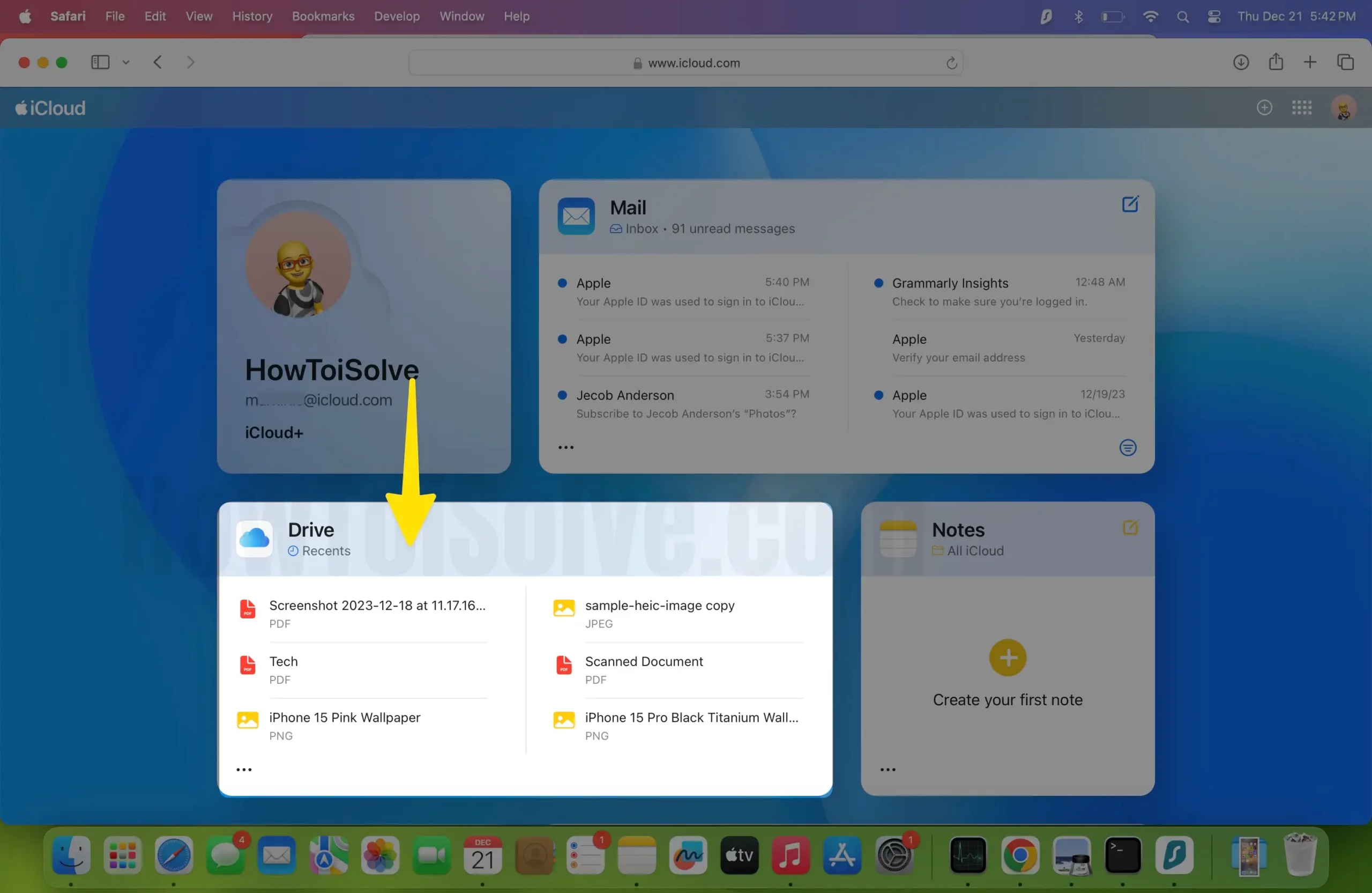 Click drive in safari on mac