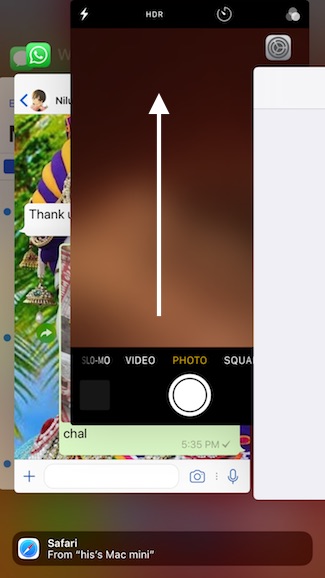 Close app from multitasking screen