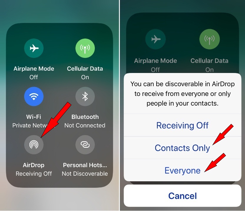 iOS 15/14: How to Turn On AirDrop on iPhone XR, 12,11 Pro Max,X,8,iPad