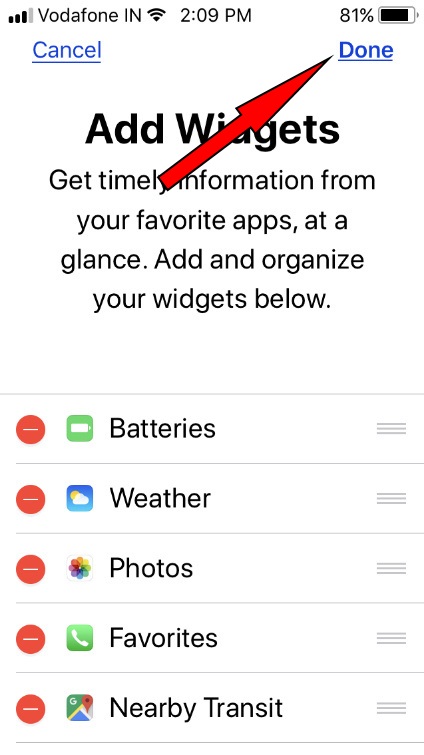 Save changes tap on Done to Turn Off Siri App Suggestion on lock screen on iOS 11 iPhone