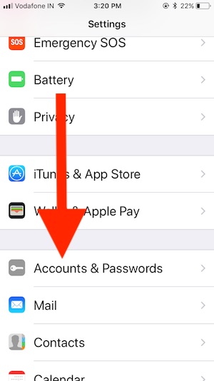 1 Fetch new data for mail in Accounts & Password