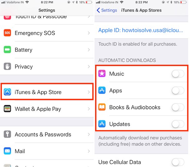 4 Disable App update on app store automatically on iOS 11