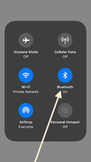 2 Turn on Bluetooth Manually in iOS 11 control Center