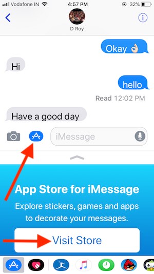 4 Message app store access on iOS 11 Message app
