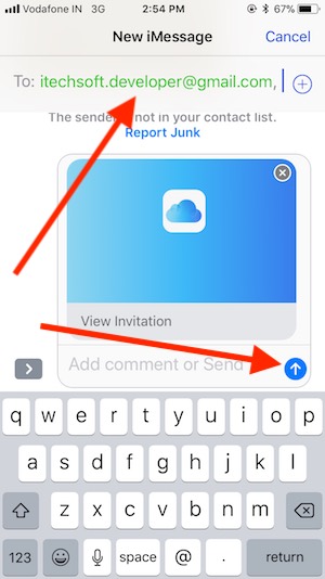 6 Find or type iMessage ID or Enter Family Member in Message
