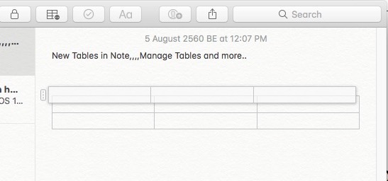 6 rearrange rows and Columns in Tables on Note app