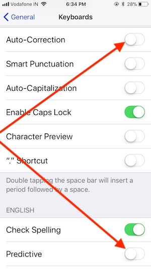 8 Predictive Text Keyboard Settings on iPhone in iOS 11