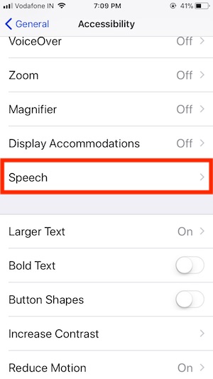 8 Speak Screen on iPhone in iOS 11