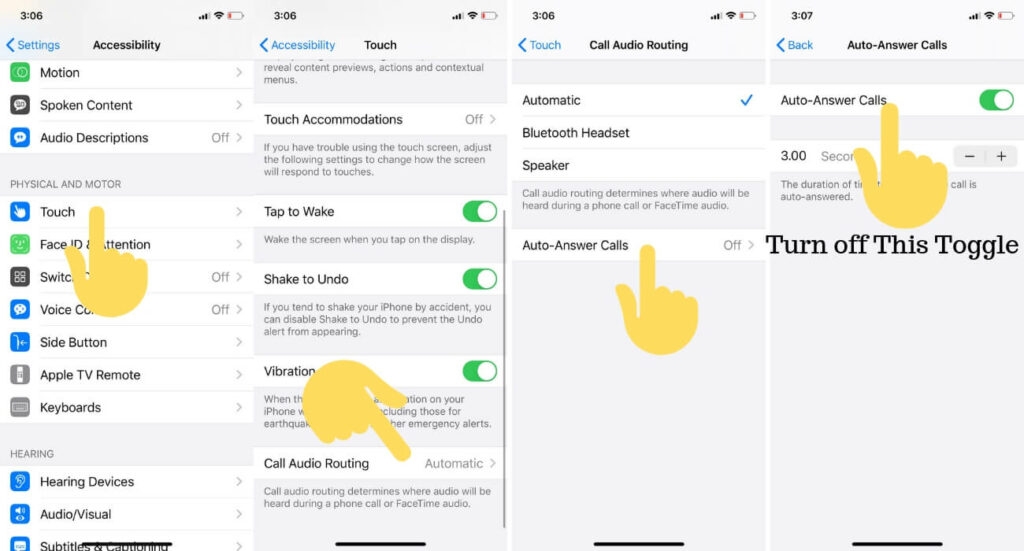Enable or Disable Auto Answer Call on iPhone and iPad