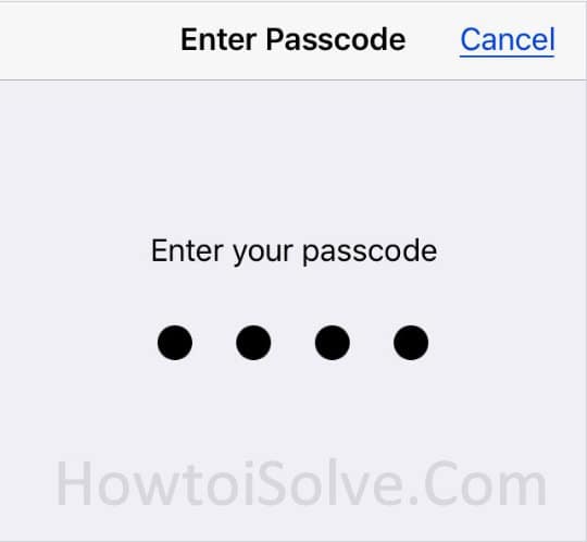 Enter your iPhone Passcode in iOS 11
