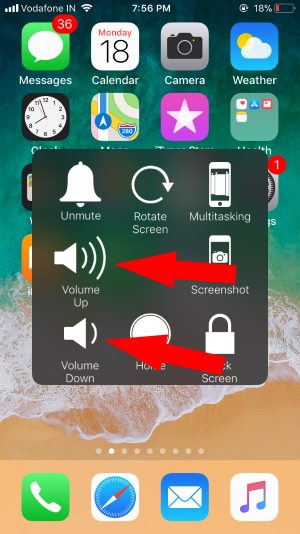 1 Изменение громкости на iPhone с помощью Assistive Touch на iPhone