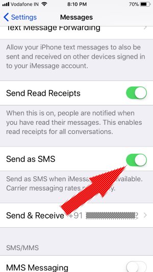 10 Send As SMS in iMessage iPhone Message app