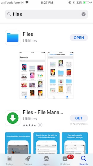 11 Download or Update Files app in iOS 11