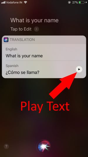 3 Convert Siri text in to other language