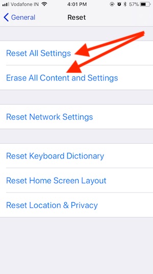 4 Reset All Settings or Reset Content on iPhone