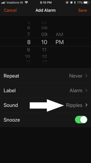 5 Rington Settings for Alarm app on iPhone clock app