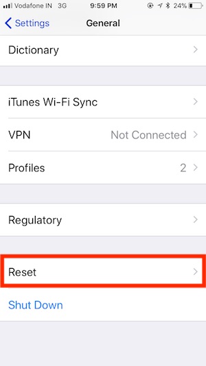 6 Reset iPhone settings in iOS 11