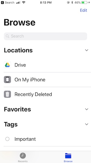 6 Third-Party Cloud app disable in File app on iOS 11