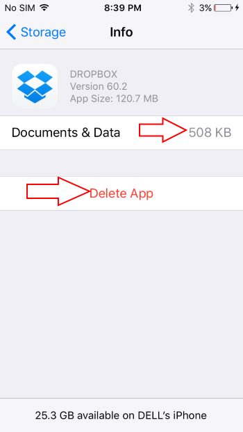 7 Delete app in iOS 11 from Setting to make free space