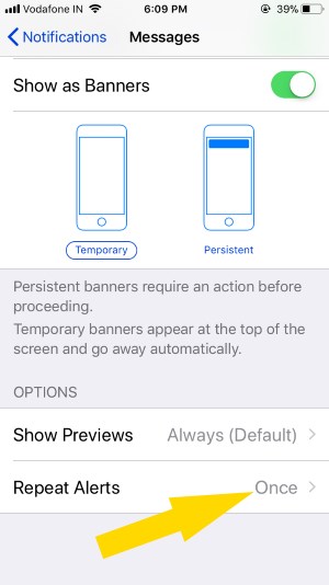 7 Manage Alerts for Message alerts on lock screen on iPhone