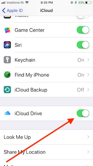 9 Enable iCloud Drive in iOS 11 on iPhone