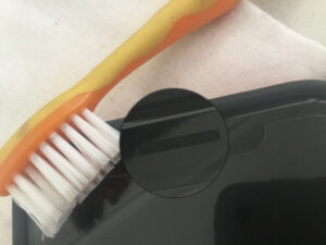 Clean iPhone Speaker Grill using Soft Brush