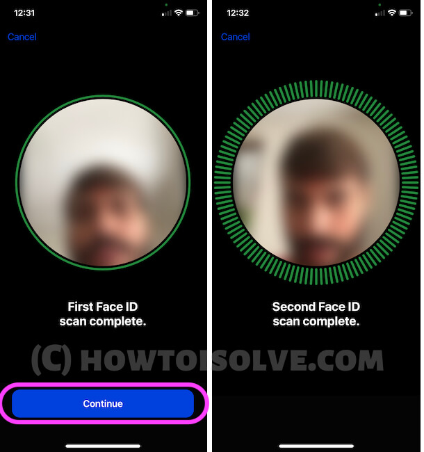 Подтвердите Face ID второй раз на iPhone