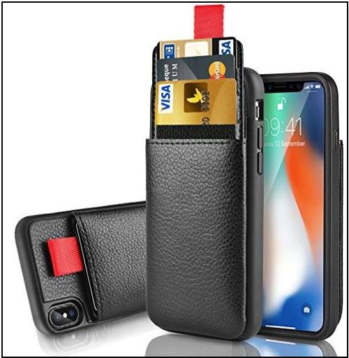 1 Leather iPhone X case with pocket