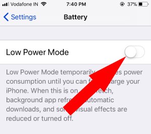 6 Turn off low power mode on iPhone
