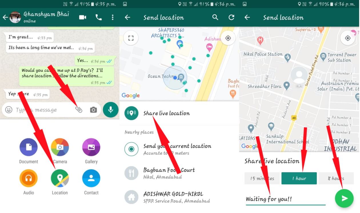 Whatsapp location how share to How to