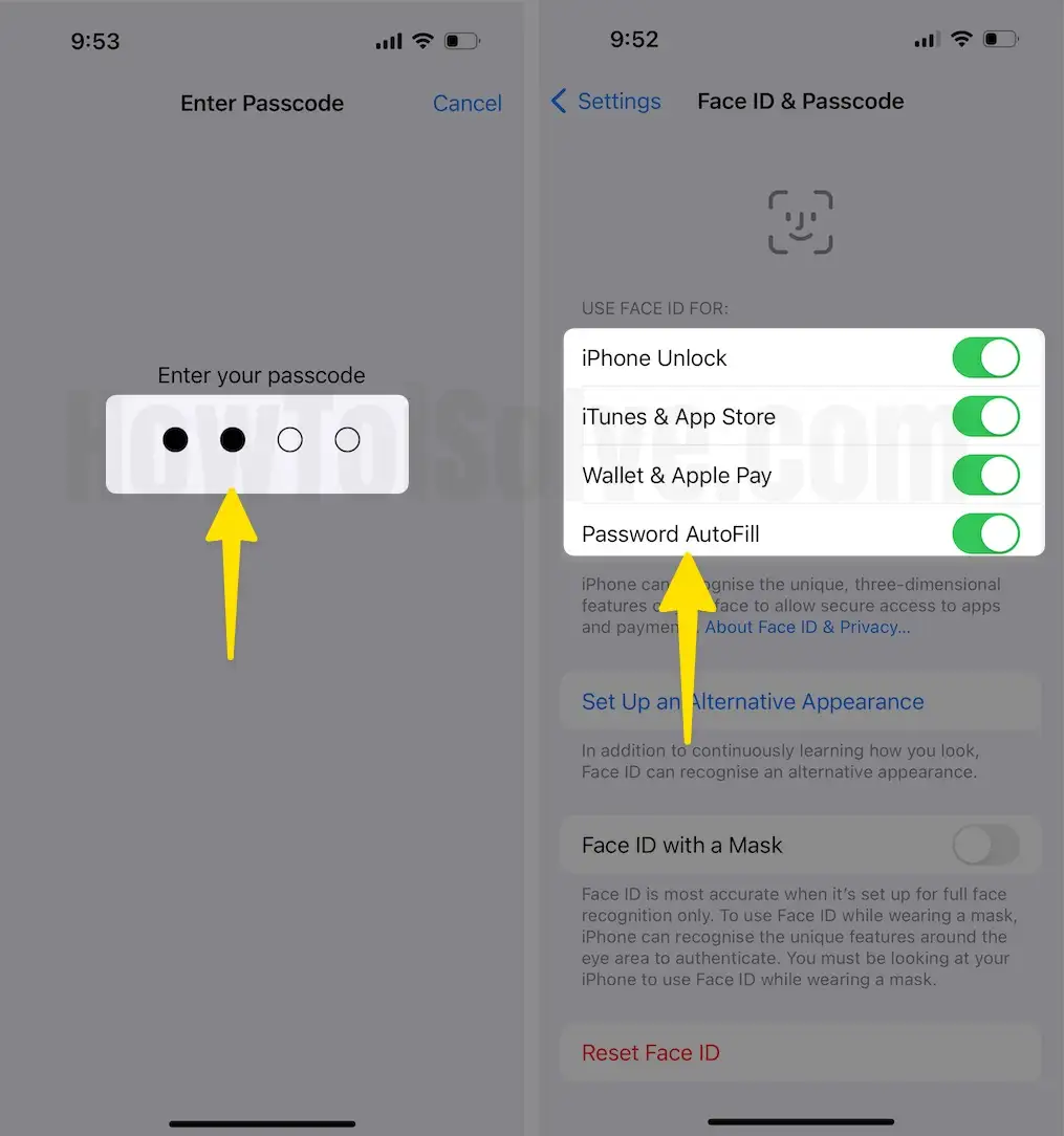 Enter Passcode to Unlock iPhone Enable Face ID On iPhone