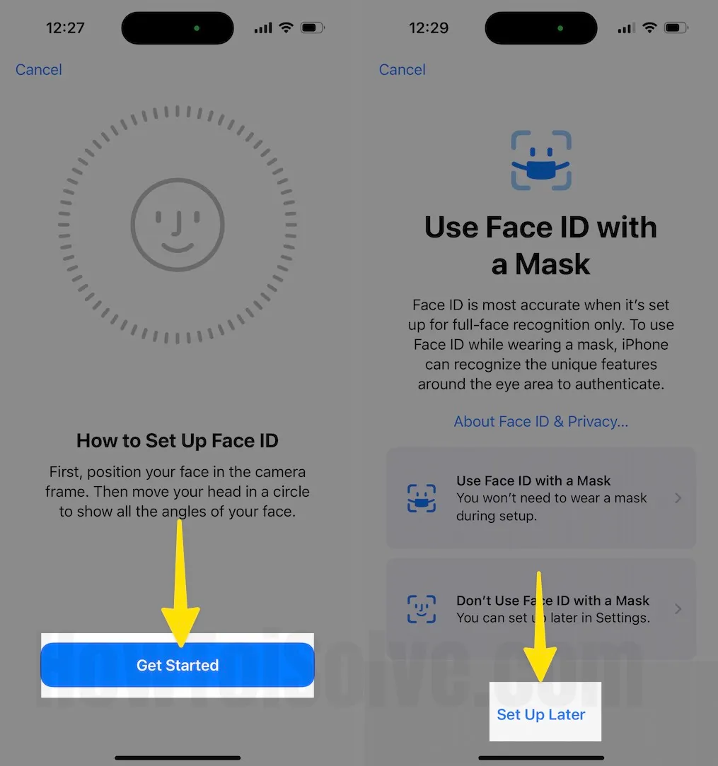 Enroll Face Setup New Face ID On iPhone