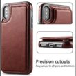 Hoofur Slim Fit Premium Leather iPhone X Wallet Case Card Slots Shockproof