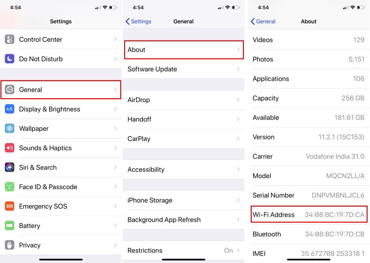 How To Find Iphone Mac Address Howto Techno
