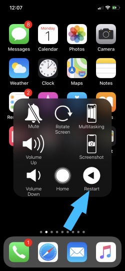 2 Restart iPhone X without Side button
