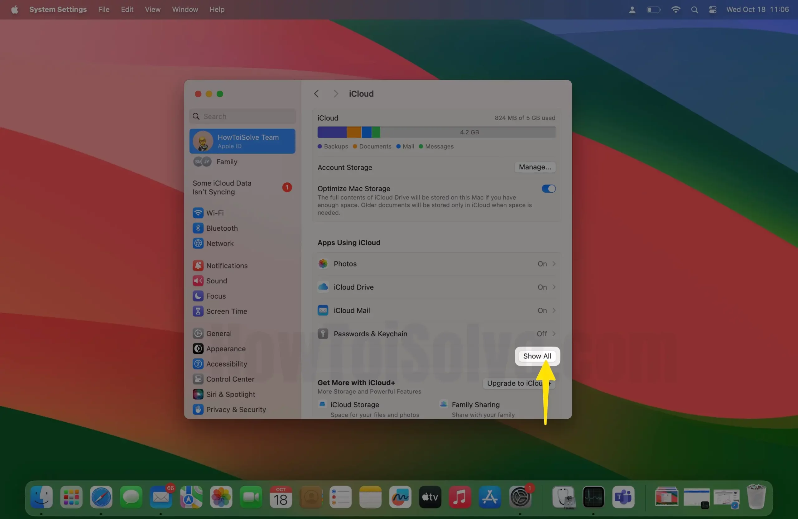 Select Show All On Mac