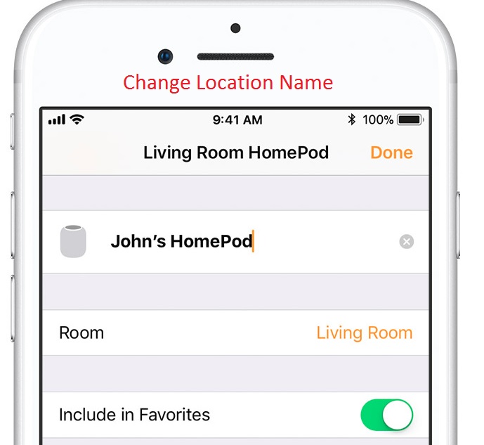 1 Change HomePod Name and HomePod Location Name