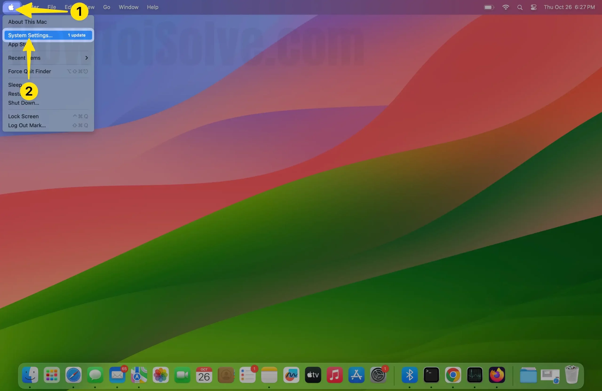 Click Apple Logo Select System Settings On Mac