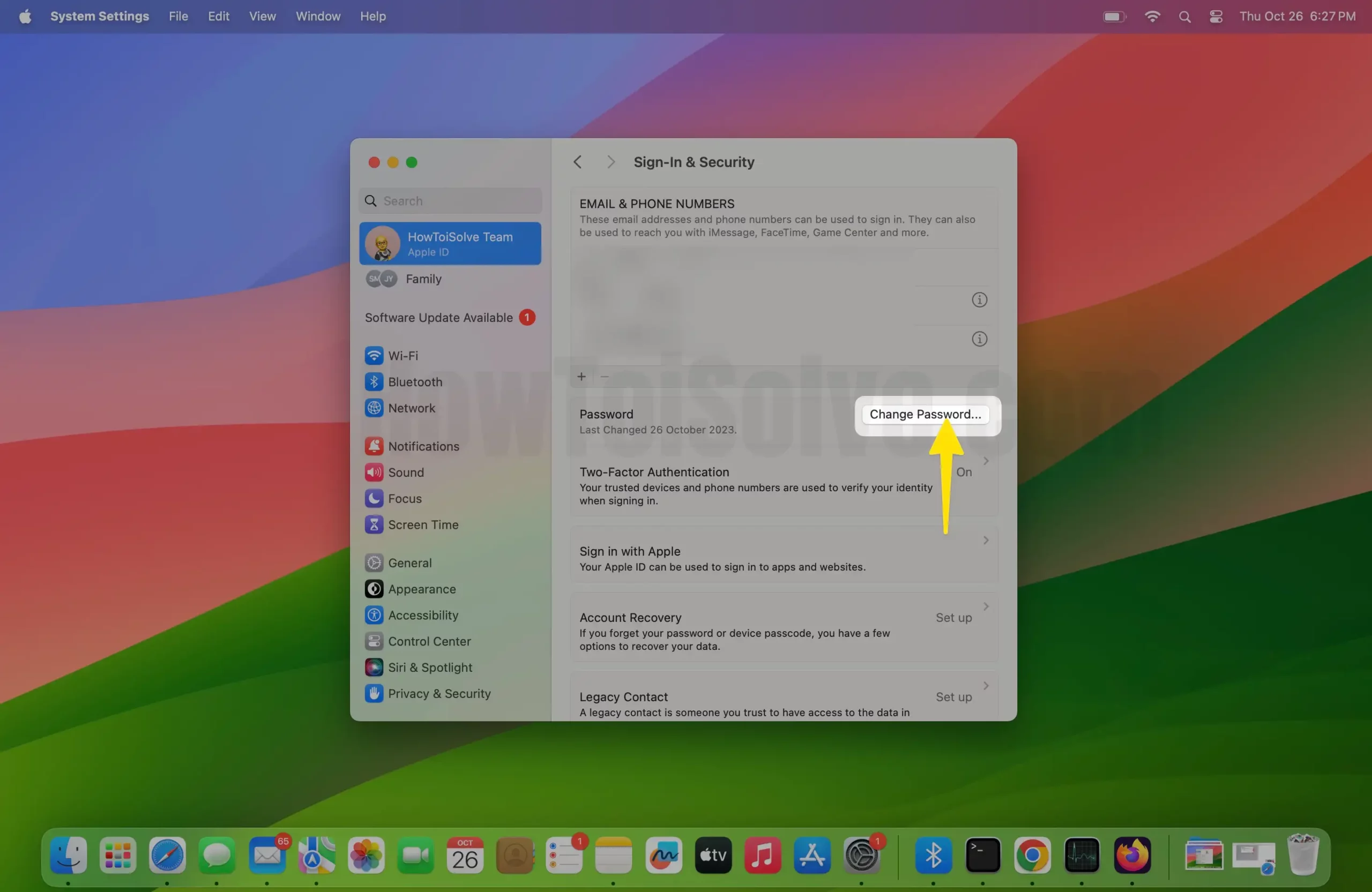 Choose Change Password On Mac