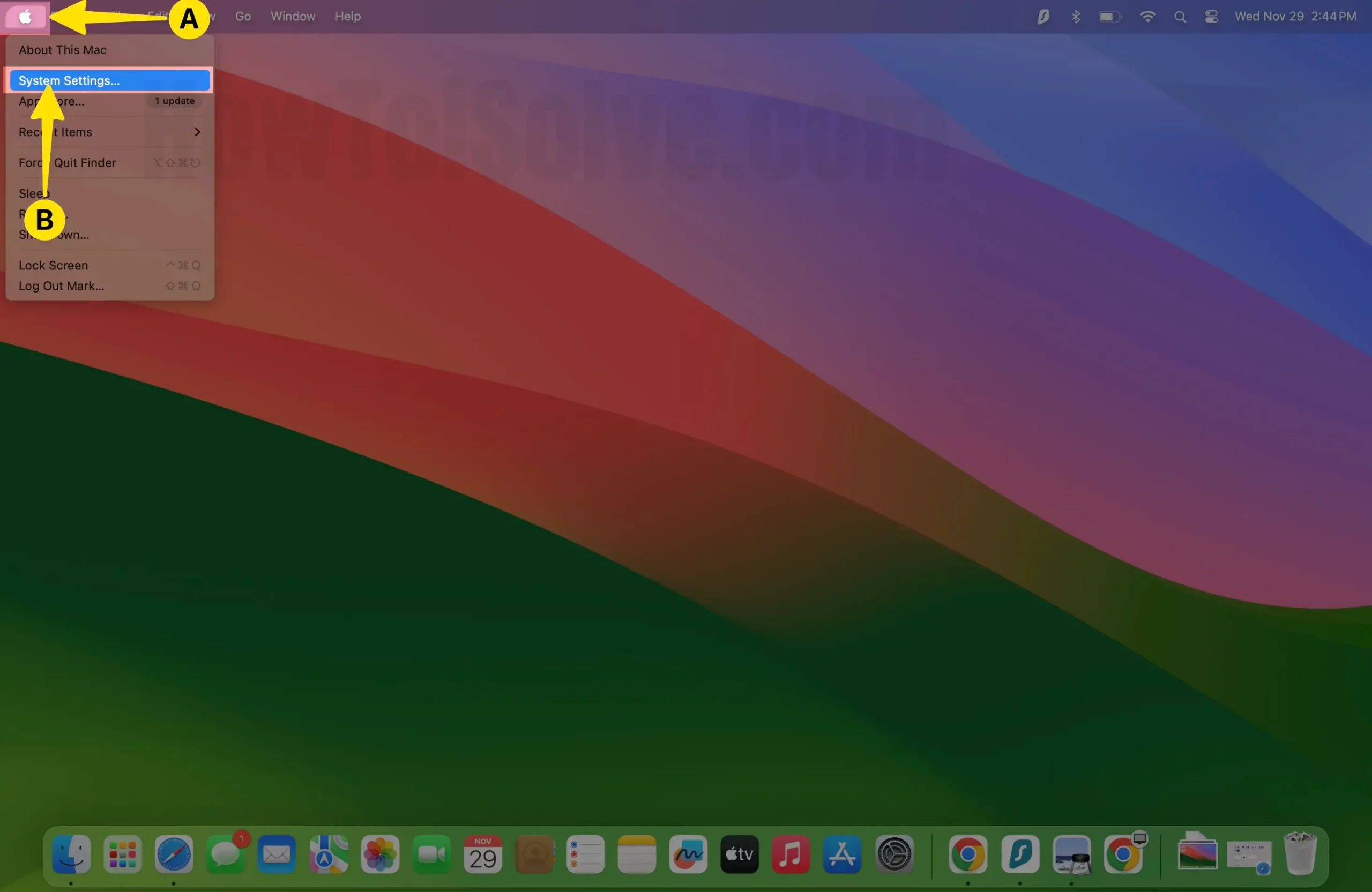 Click on Apple Menu Select System Settings on Mac
