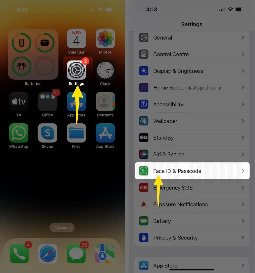 Launch the settings app tap on face ID & passcode on iPhone