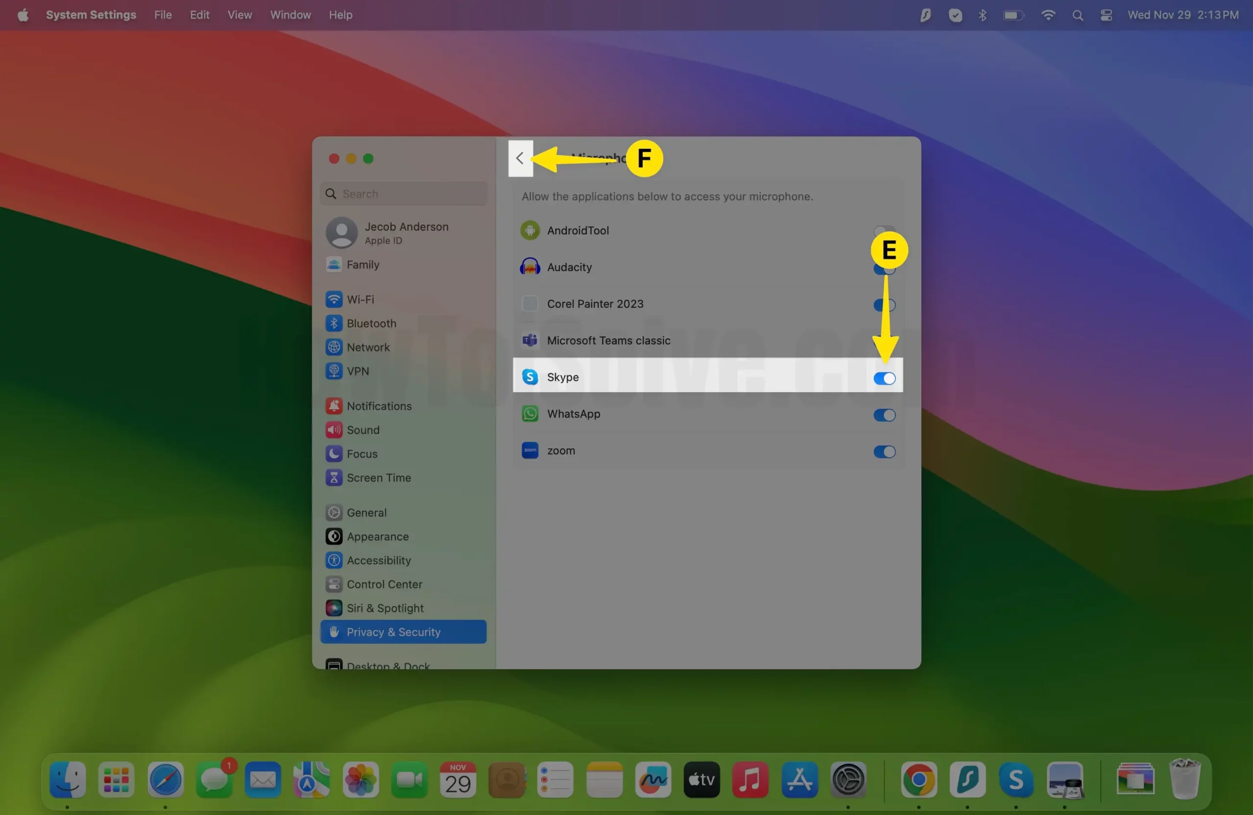 Skype to give Permission Access on Mac