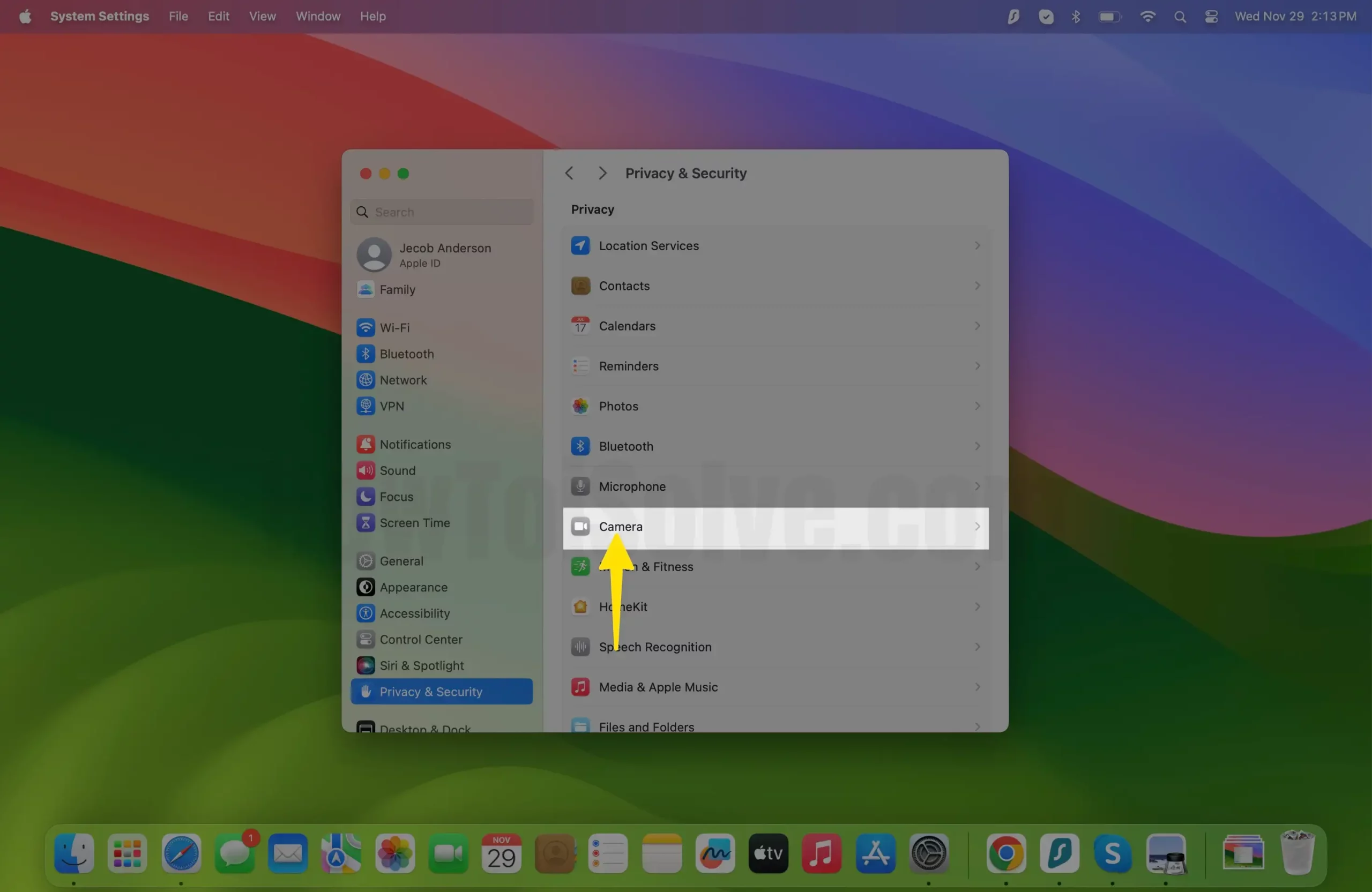 Select Camera on Mac