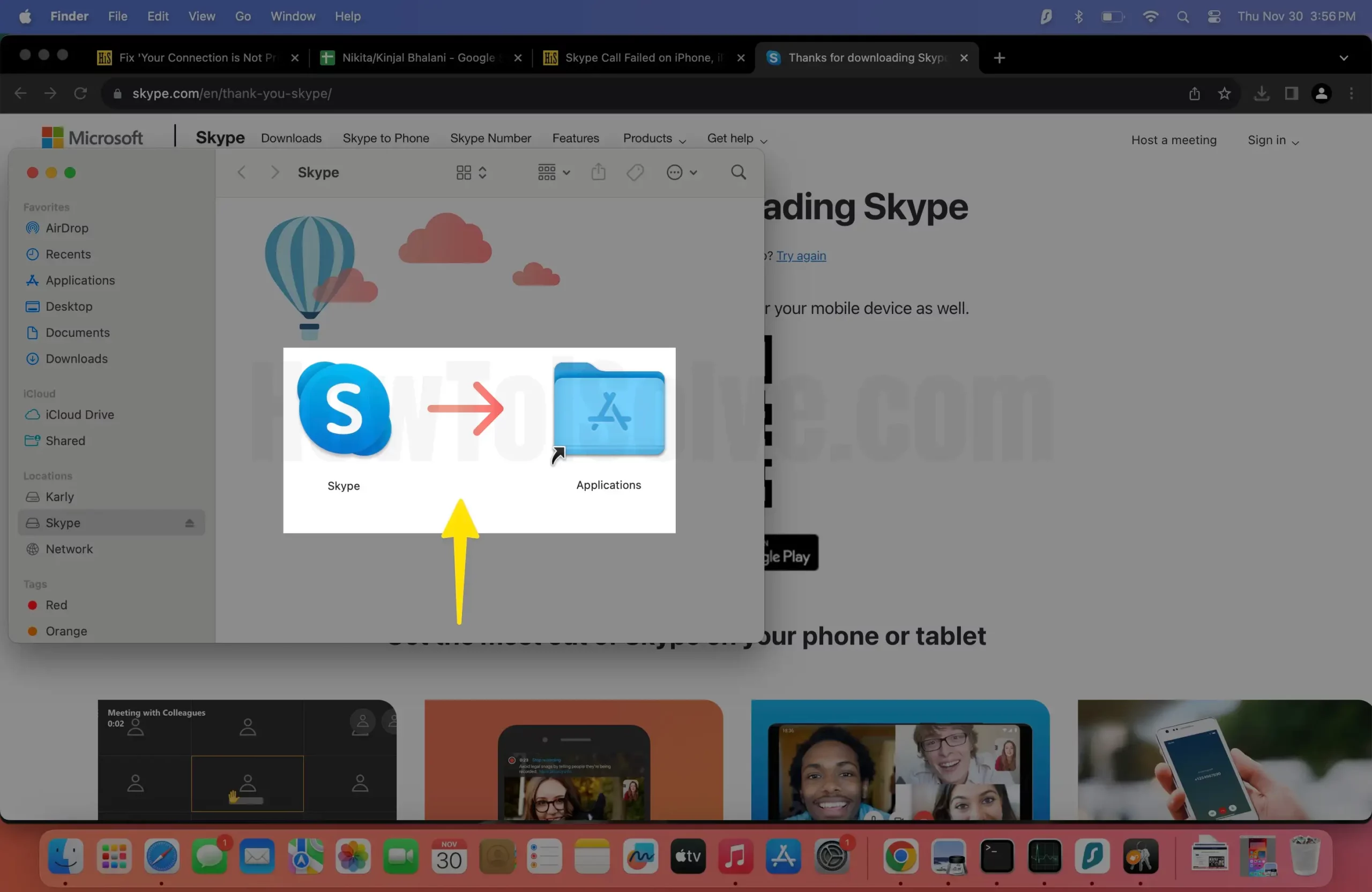 Skype Install Screen on Mac