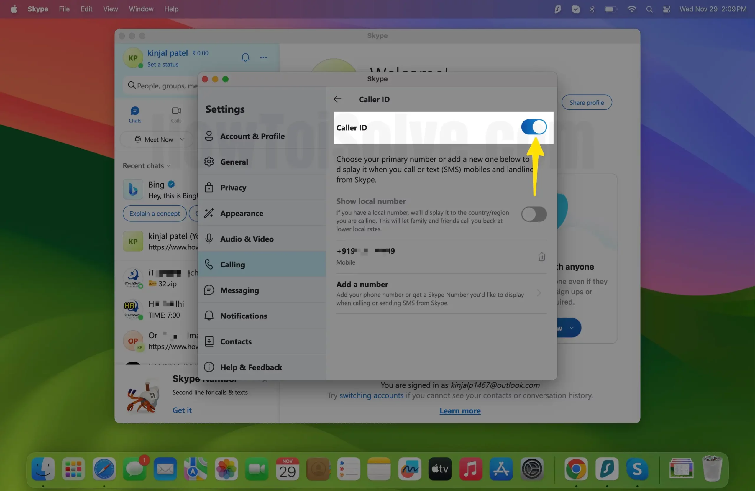 Enable Caller ID on Mac