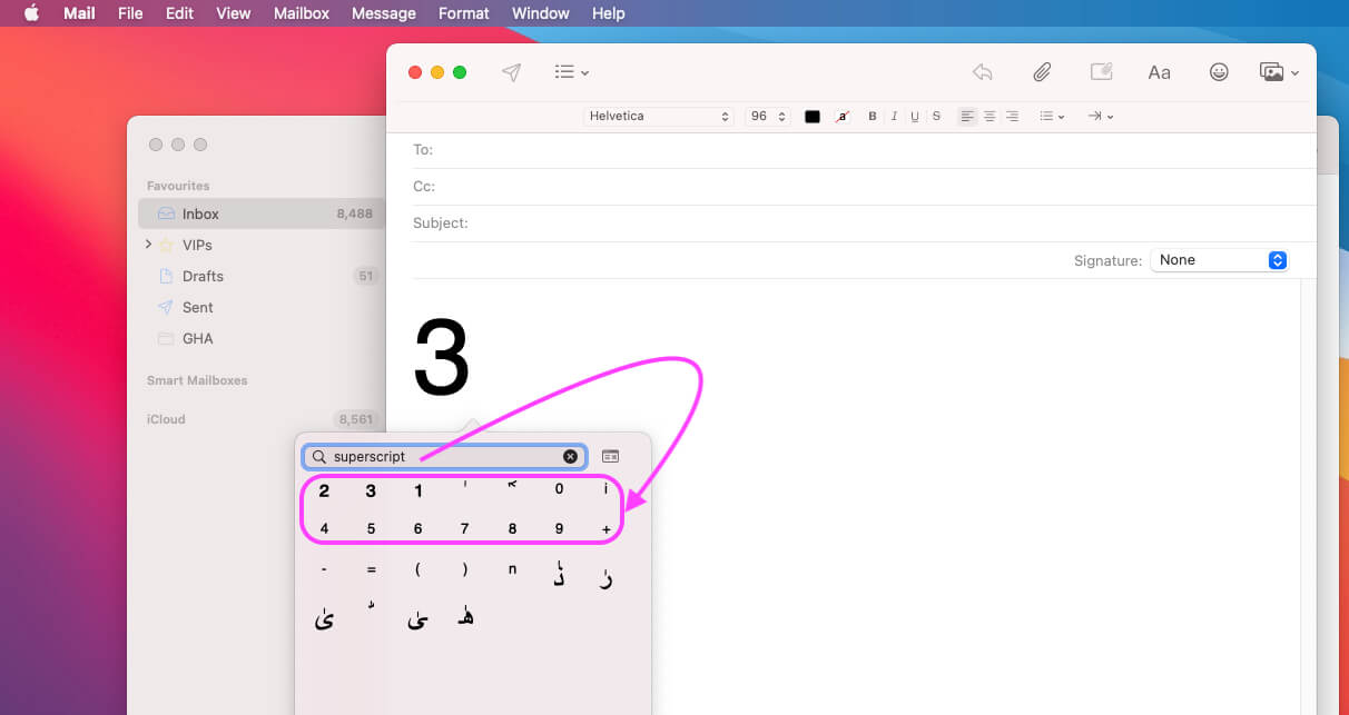 Square Symbol on Mac In Mail App