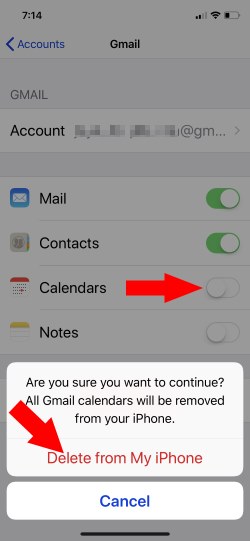 3 Delete Gmail Calendar on iPhone and iPad