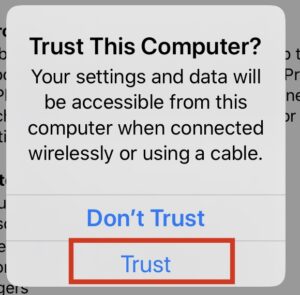 Trust this computer on iPhone itunes not detecting popup howtoisolve dot com