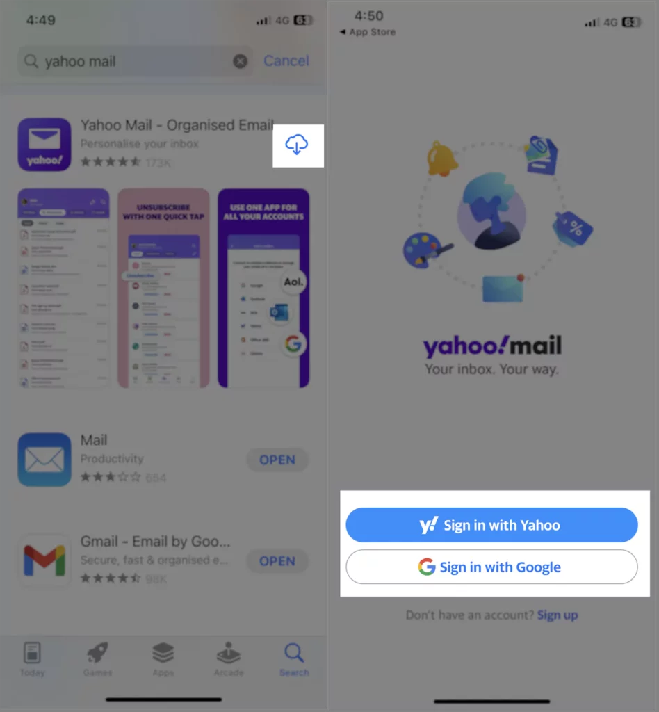 click-on-cloud-with-arrow-icon-to-re-install-yahoo-mail-app